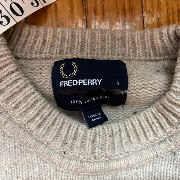 Fred Perry Mens Sweater Lambs Wool Size Small - Picture 3 of 4